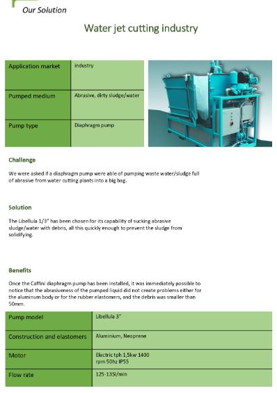 La nostra soluzione - Impianto di taglio ad acqua